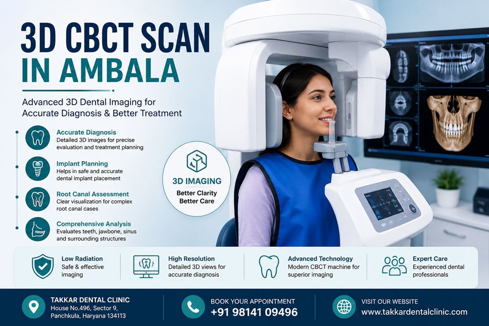 3D CBCT Scan in Ambala for advanced dental imaging and accurate diagnosis at Takkar Dental Clinic